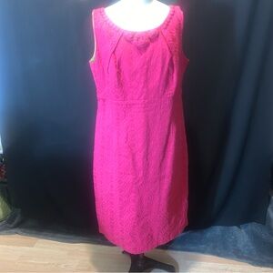 Signature by Sangria Vibrant Pink Midi Dress